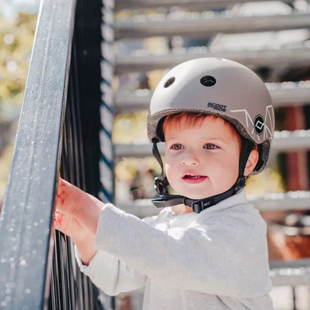 Scoot & Ride Baby Helmet XXS-S - Brown Lines - Laadlee