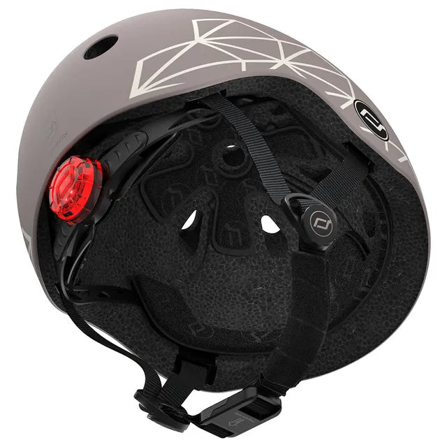 Scoot & Ride Baby Helmet XXS-S - Brown Lines - Laadlee