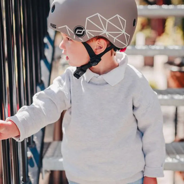 Scoot & Ride Baby Helmet XXS-S - Brown Lines - Laadlee