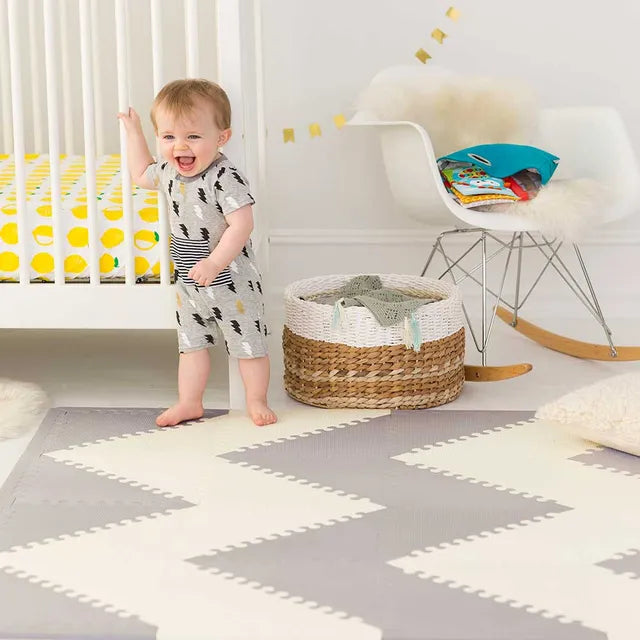 Skip Hop Playspot Geo Floor Tiles - Grey & Cream - Laadlee