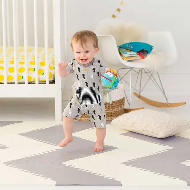 Skip Hop Playspot Geo Floor Tiles - Grey & Cream - Laadlee