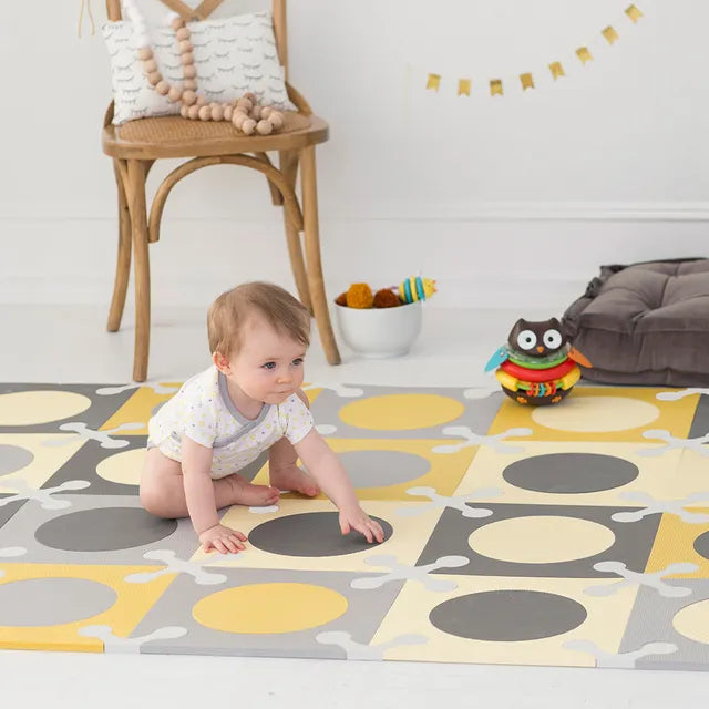 Skip Hop Playspot Floor Tiles - Gold & Grey - Laadlee