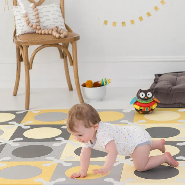 Skip Hop Playspot Floor Tiles - Gold & Grey - Laadlee