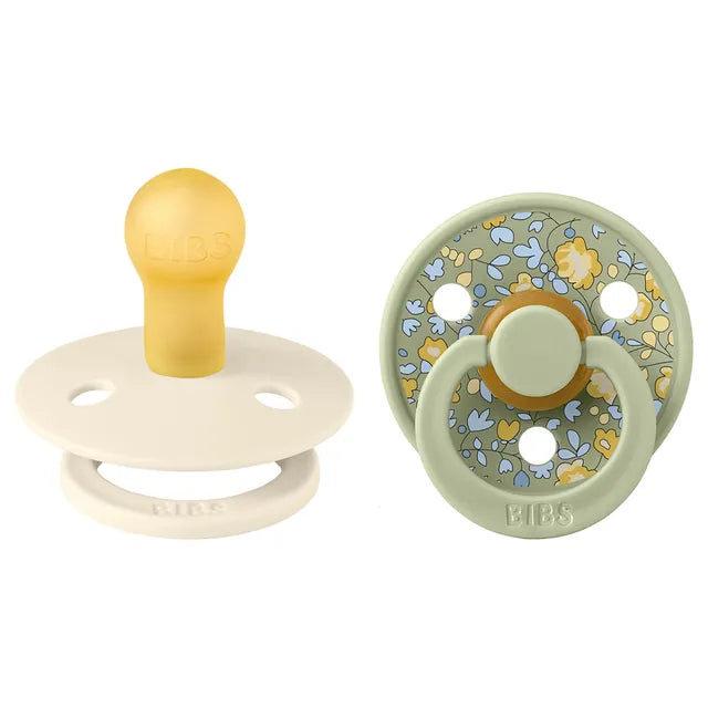 BIBS x LIBERTY 2 Pack Colour Eloise Latex S2 - Sage Mix - Laadlee