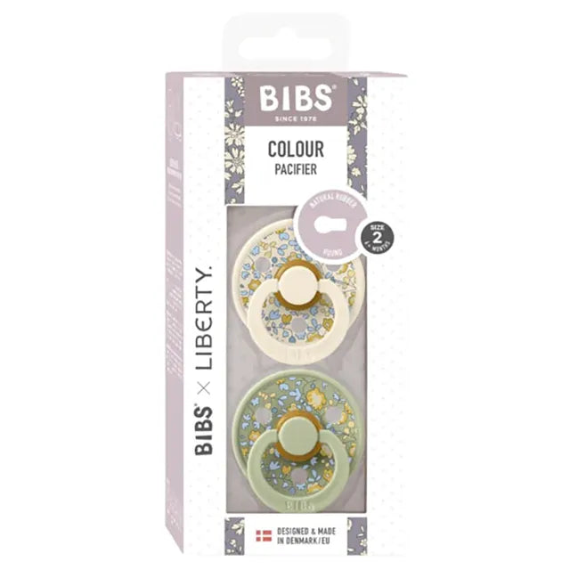 BIBS x LIBERTY 2 Pack Colour Eloise Latex S2 - Sage Mix - Laadlee