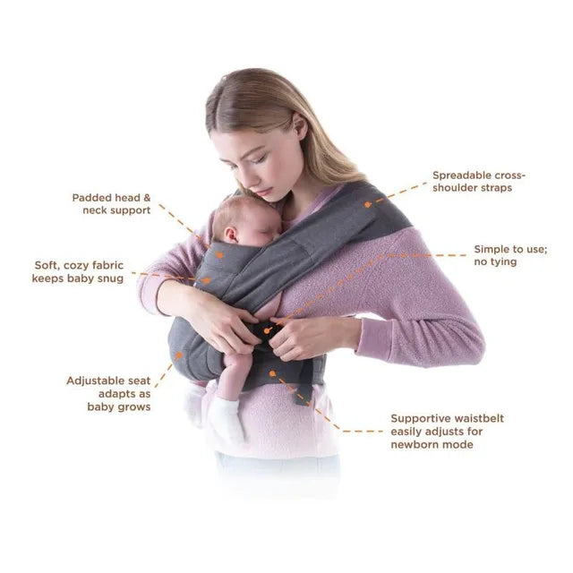 Ergobaby Embrace Newborn Carrier - Heather Grey - Laadlee