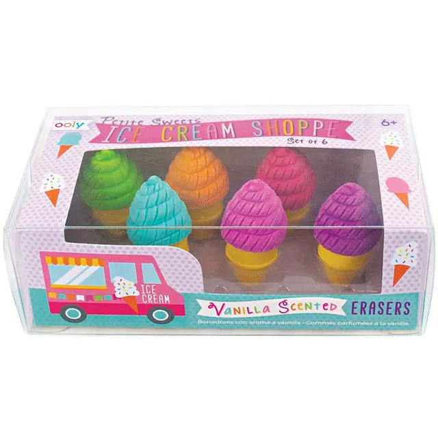 OOLY Petite Sweets Ice Cream Scented Erasers - Set of 6 - Laadlee