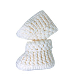 Pikkaboo Cuddles & Snuggles Crochet Baby Booties - White - Laadlee