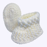 Pikkaboo Cuddles & Snuggles Crochet Baby Booties - White - Laadlee