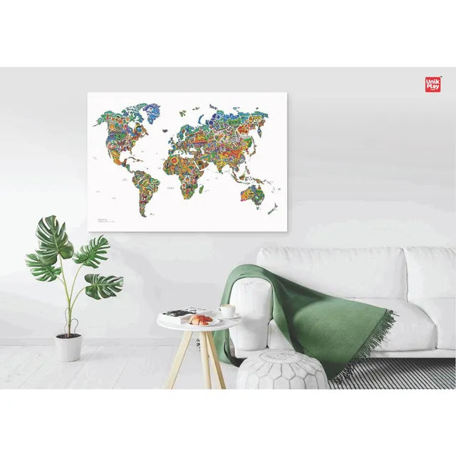 Unikplay World Map Geography Colouring Poster - Laadlee