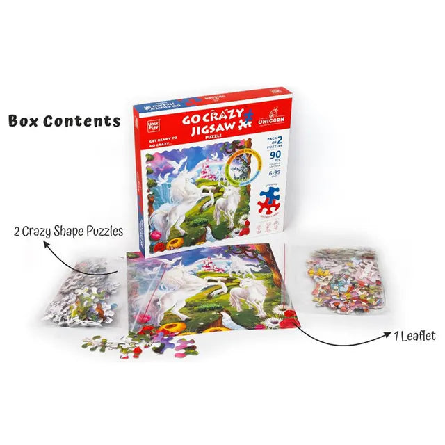 Unikplay Go Crazy Jigsaw Puzzle 2 Trays - Unicorn - Laadlee