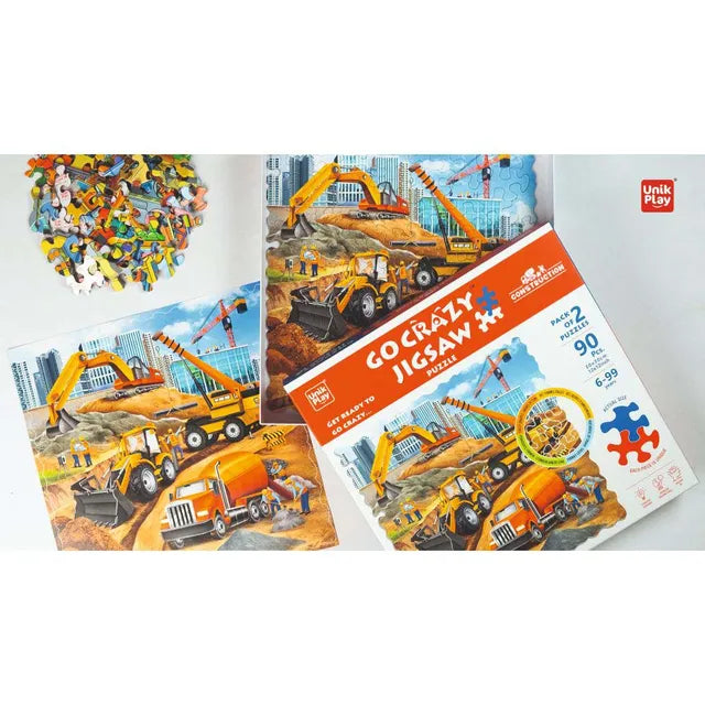 Unikplay Go Crazy Jigsaw Puzzle 2 Trays - Construction - Laadlee