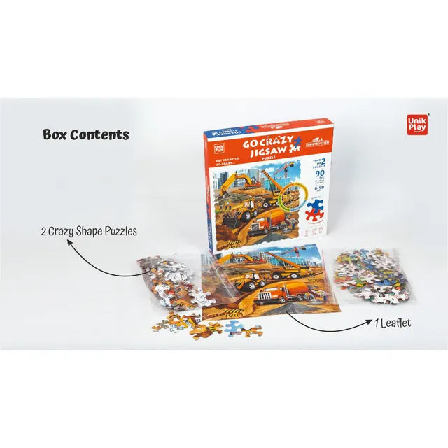Unikplay Go Crazy Jigsaw Puzzle 2 Trays - Construction - Laadlee