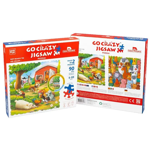 Unikplay Go Crazy Jigsaw Puzzle 2 Trays - Farm - Laadlee