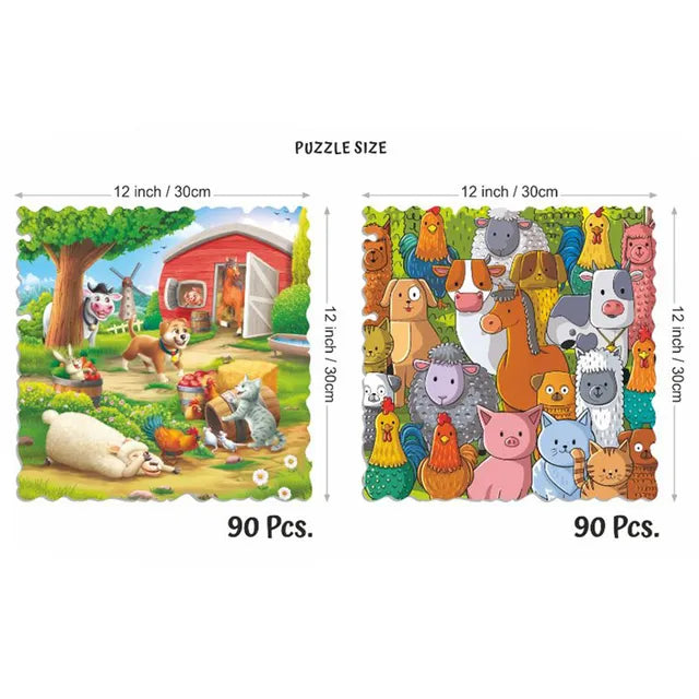 Unikplay Go Crazy Jigsaw Puzzle 2 Trays - Farm - Laadlee