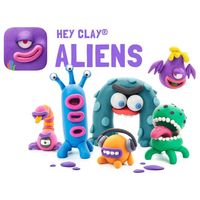 Hey Clay - DIY Aliens Plastic Modelling Air-Dry Clay - 6pcs - Laadlee