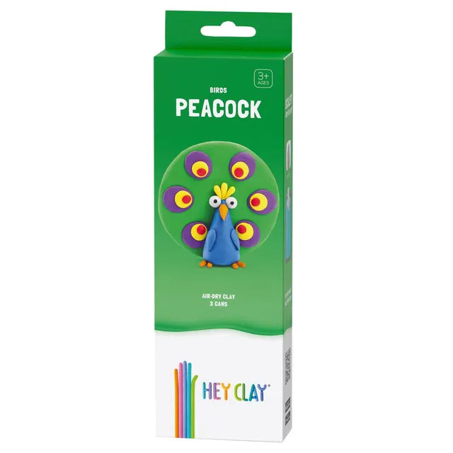 Hey Clay - DIY Peacock Plastic Modelling Air-Dry Clay - 3pcs - Laadlee