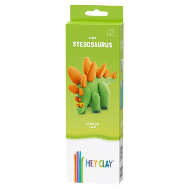 Hey Clay - DIY Stegosaurus Plastic Modelling Air-Dry Clay - 3pcs - Laadlee