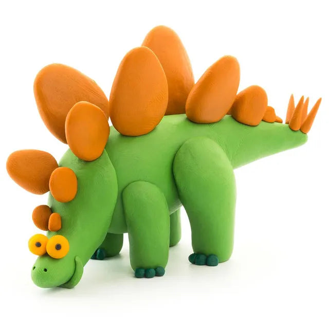 Hey Clay - DIY Stegosaurus Plastic Modelling Air-Dry Clay - 3pcs - Laadlee