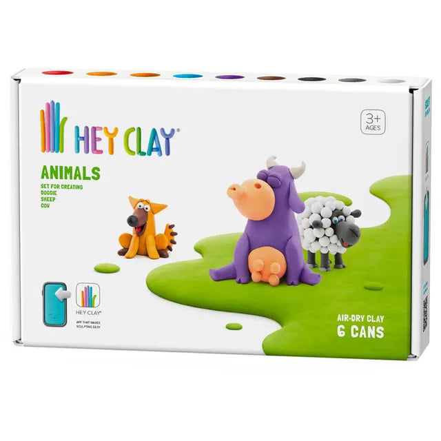 Hey Clay - DIY Animals Plastic Modelling Air-Dry Clay - 6pcs - Laadlee