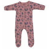 Olen Organic - Phia Printed Footed Pajama - Apricot - Laadlee