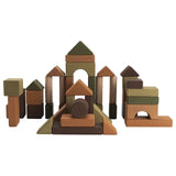 SABO Concept - Wooden Castle Building Blocks Set - Green and Brown - Laadlee