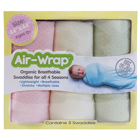 Woombie Old Fashioned Air Wrap - Pastel Pink, Cream, Pastel Green - Laadlee