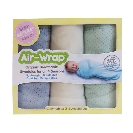 Woombie Old Fashioned Air Wrap - Light Blue, Cream, Light Teal - Laadlee