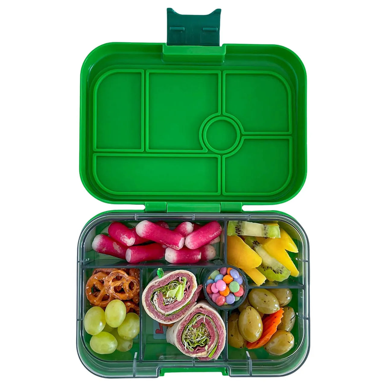 Yumbox Original 6 Compartment Jungle Safari Lunch Box - Bamboo Green - Laadlee