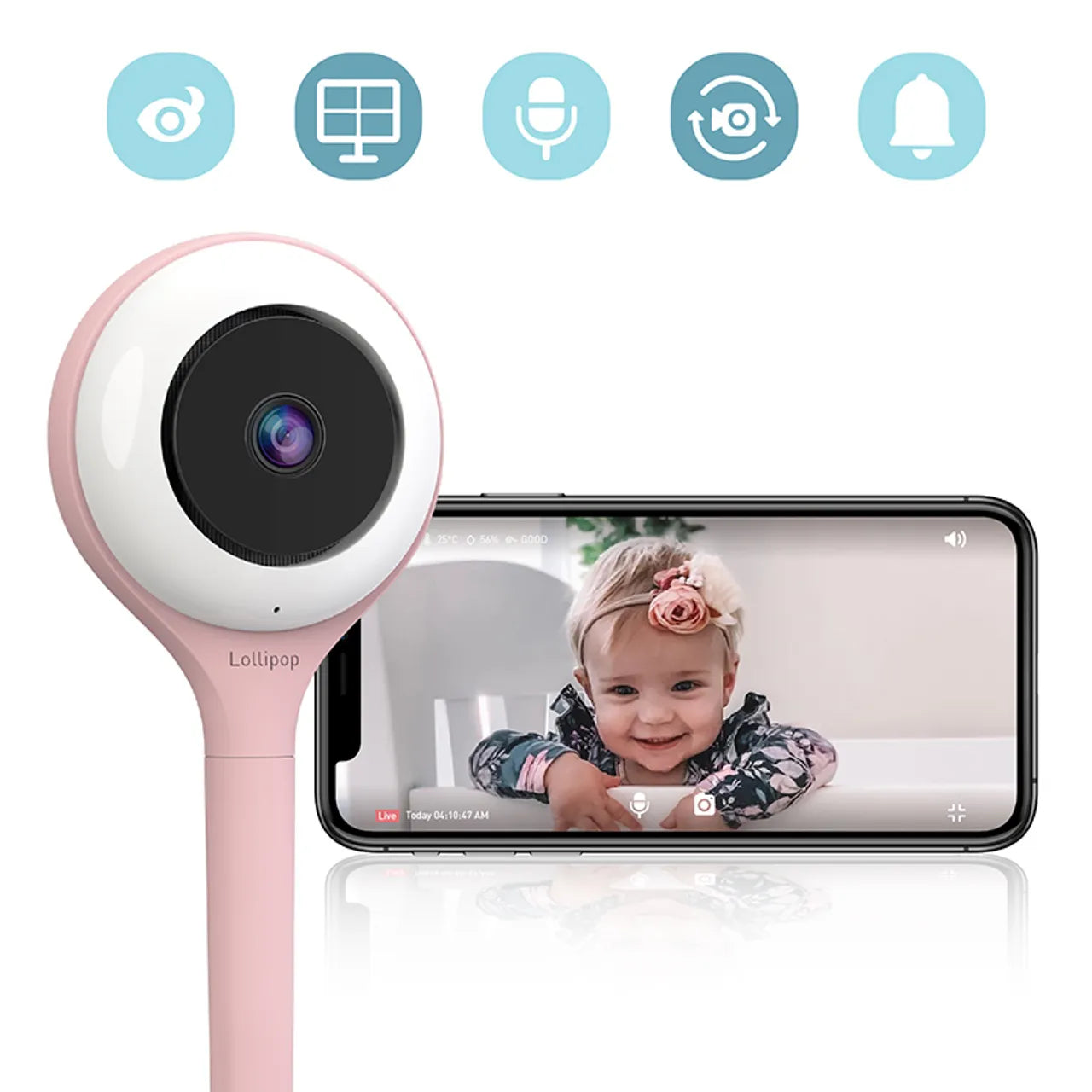 Lollipop Baby Monitor - Cotton Candy - Laadlee