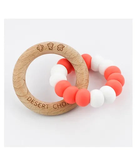 Desert Chomps Lasso Summer Time Teether - Coral & Pearls - Laadlee