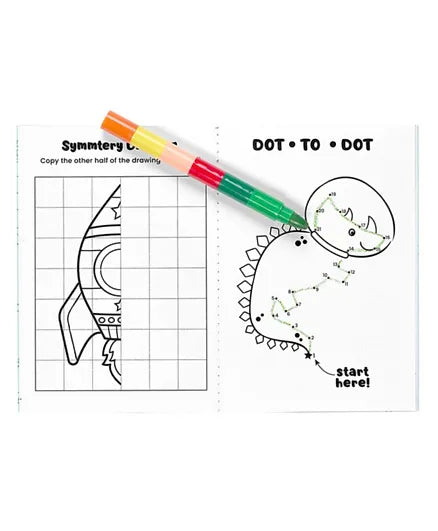 OOLY Mini Traveler Coloring & Activity Kit - Dinosaurs in Space - Laadlee