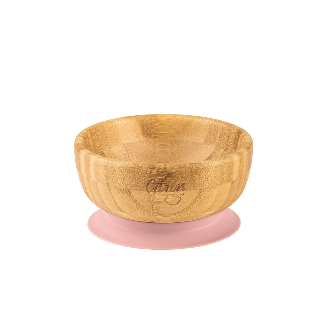 Citron Organic Bamboo Bowl 300ml Suction & Spoon - Blush Pink - Laadlee