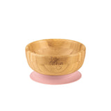 Citron Organic Bamboo Bowl 300ml Suction & Spoon - Blush Pink - Laadlee