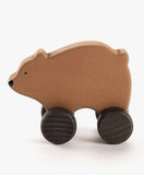 SABO Concept - Wooden Toy Rolling Bear - Brown - Laadlee