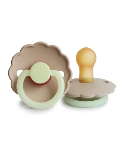 Frigg Daisy Latex Baby Pacifier 0-6M, 1Pack, Croissant Night - Size 1 - Laadlee