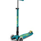 Micro Maxi Deluxe Foldable LED Scooter - Petrol Green - Laadlee