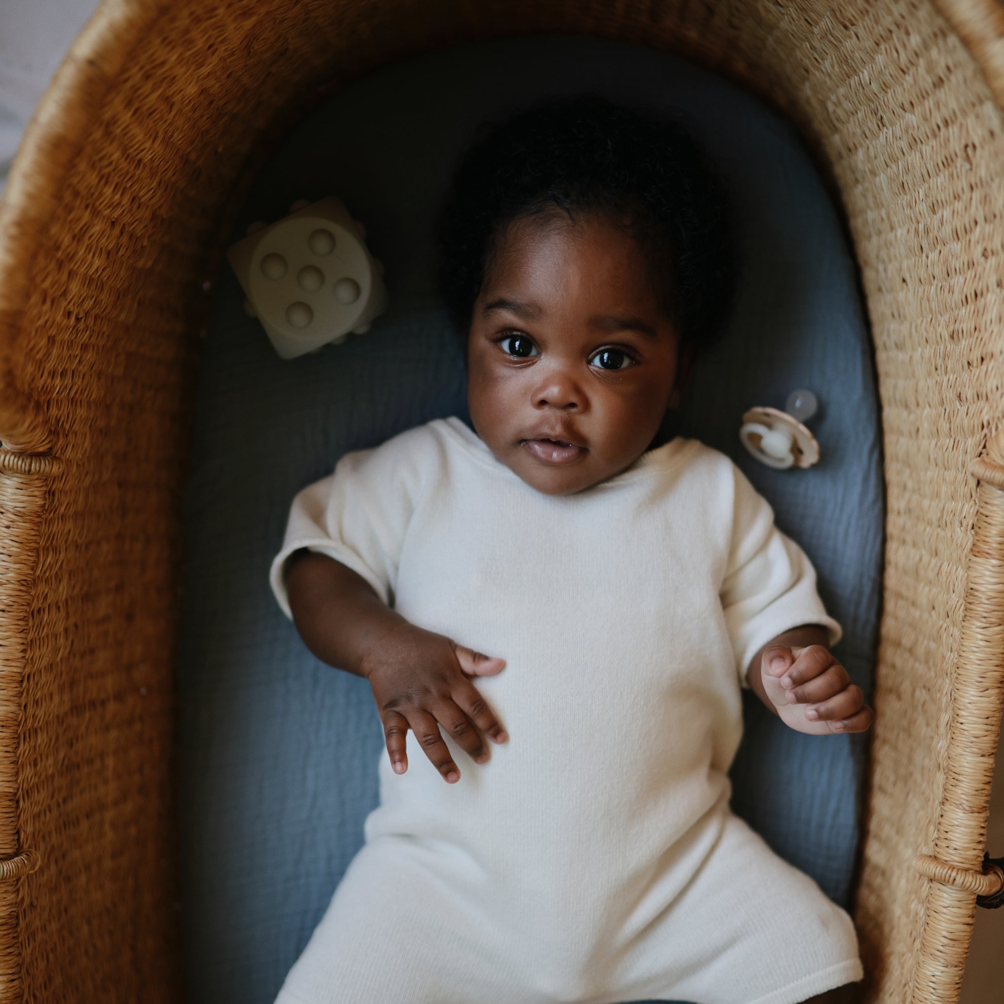 Frigg Daisy Silicone Baby Pacifier 6M - 18M, 2Pack, Blush Night/Cream - Size 2 - Laadlee