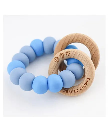 Desert Chomps Ringlet Classic Teether - Sky Blue - Laadlee