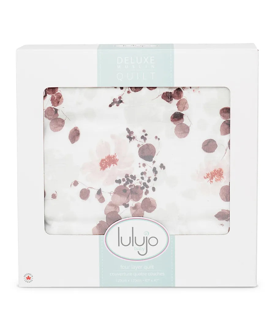 Lulujo Bamboo Crib Quilt - Eucalyptus - Laadlee