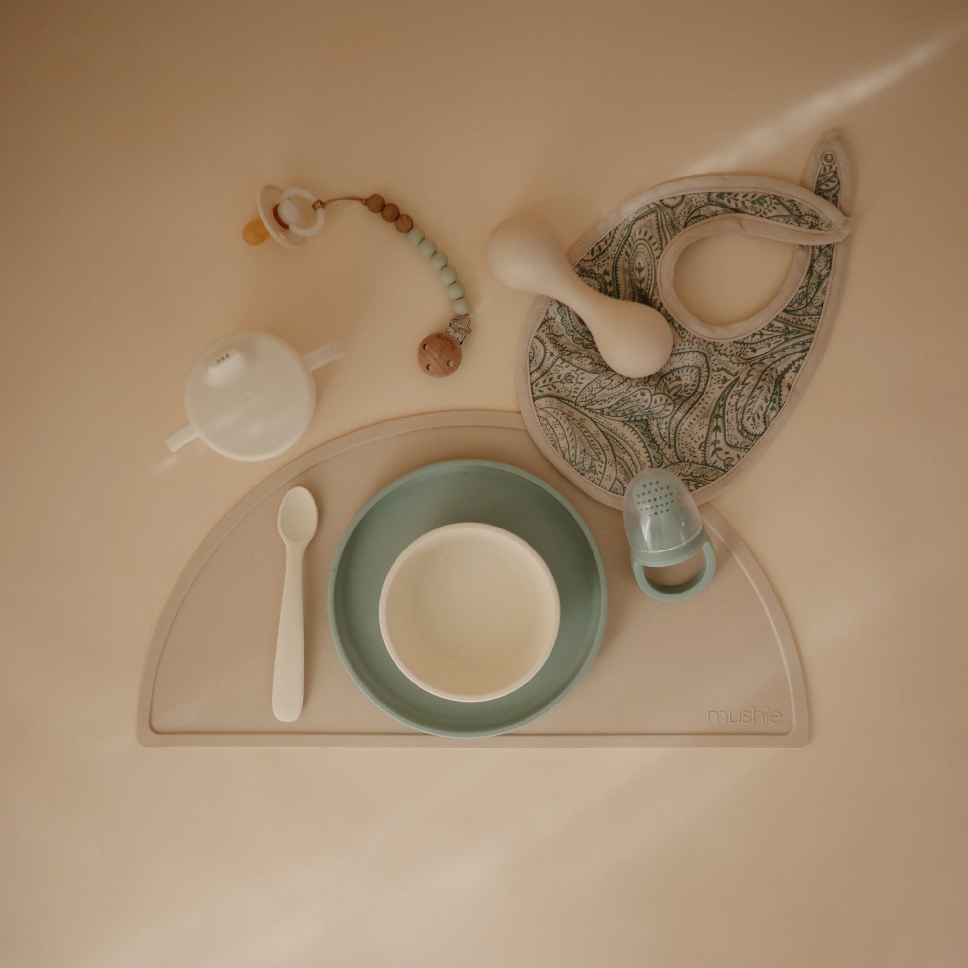 Mushie Pacifier Clips Eva Sage - Laadlee