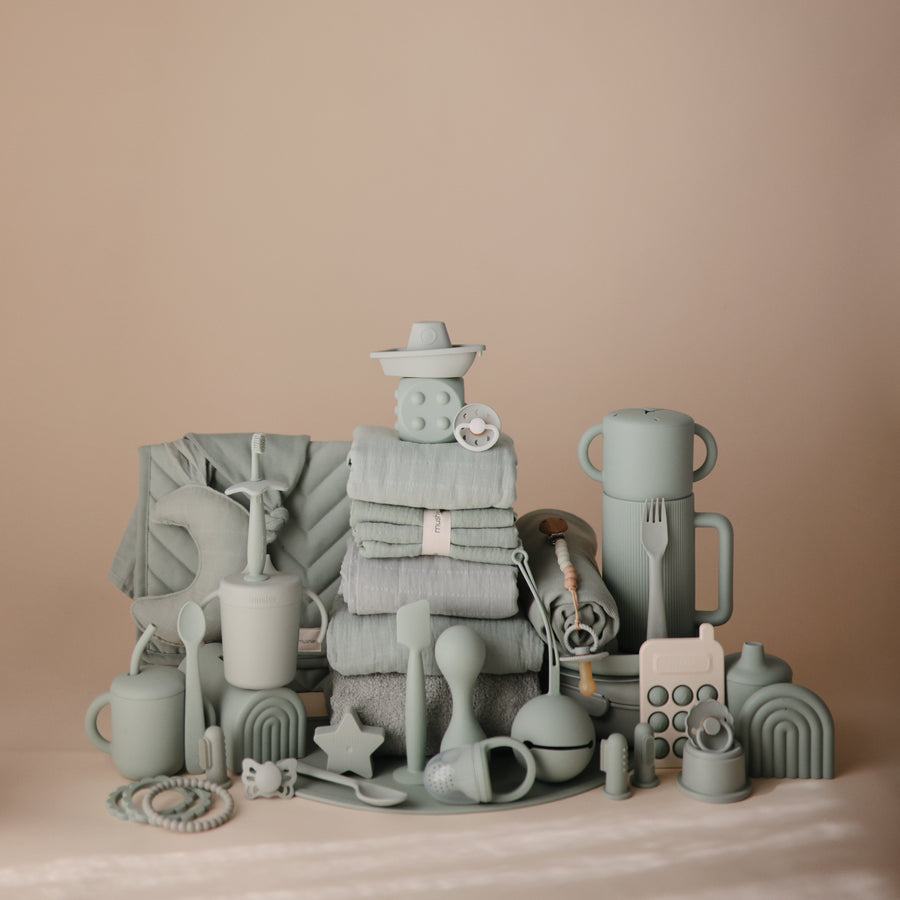 Mushie Silicone Snack Cup Cambridge Blue - Laadlee