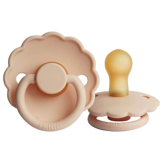 Frigg Daisy Latex Baby Pacifier 6M-18M, 2Pack, Cream - Size 2 - Laadlee