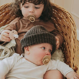 Frigg Daisy Latex Baby Pacifier 6M-18M, 2Pack, Cappucino/Cream - Size 2 - Laadlee