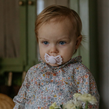 Frigg Lucky Symmetrical Silicone Baby Pacifier 6M-18M, White Lilac - Size 2 - Laadlee