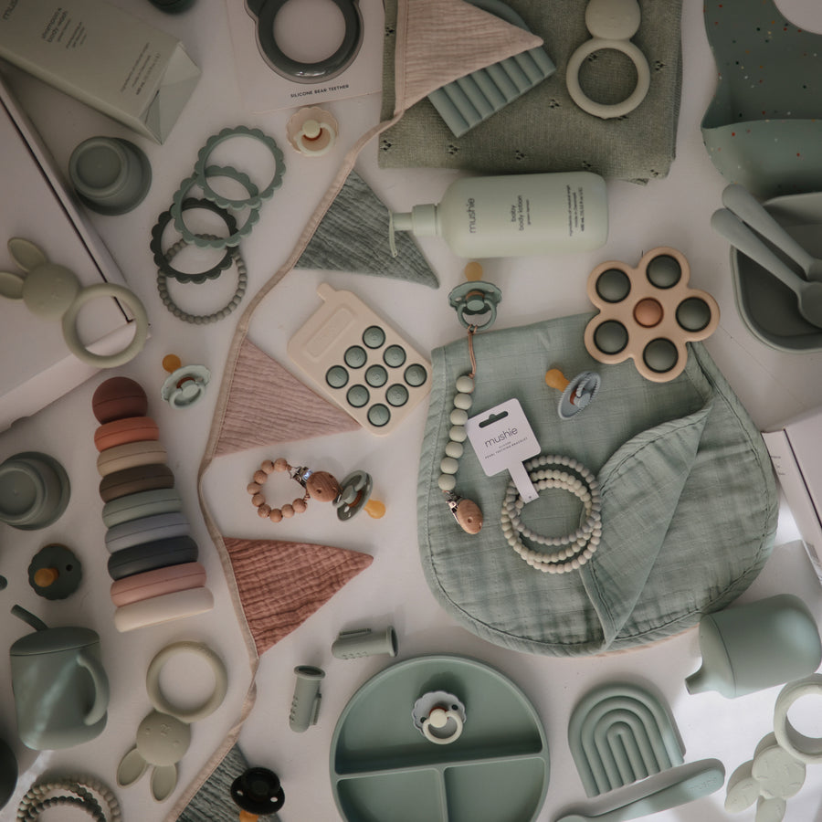 Mushie Silicone Plate Cambridge Blue - Laadlee