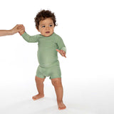 Beach & Bandits Basil Ribbed Baby Swimsuit - Laadlee