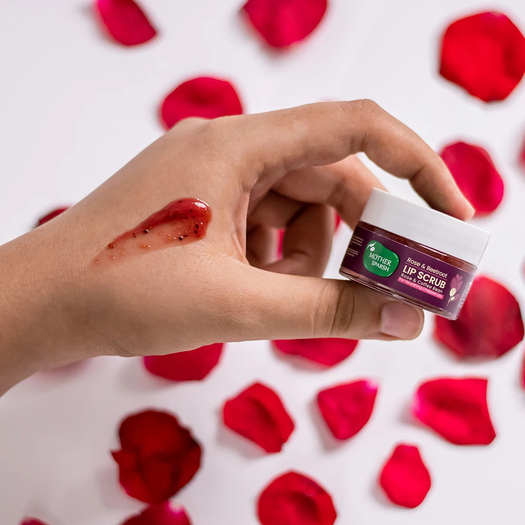 Mother Sparsh Rose & Beetroot Lip Scrub - 12ml - Laadlee