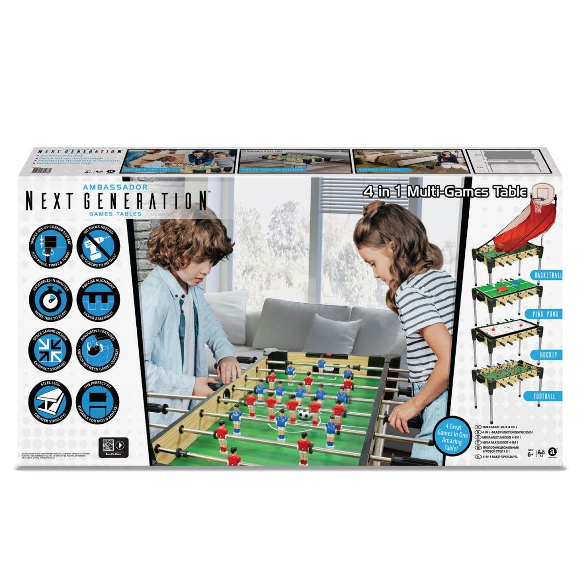 Ambassador - 4-In-1 Games Table - 36" (92cm) - Laadlee