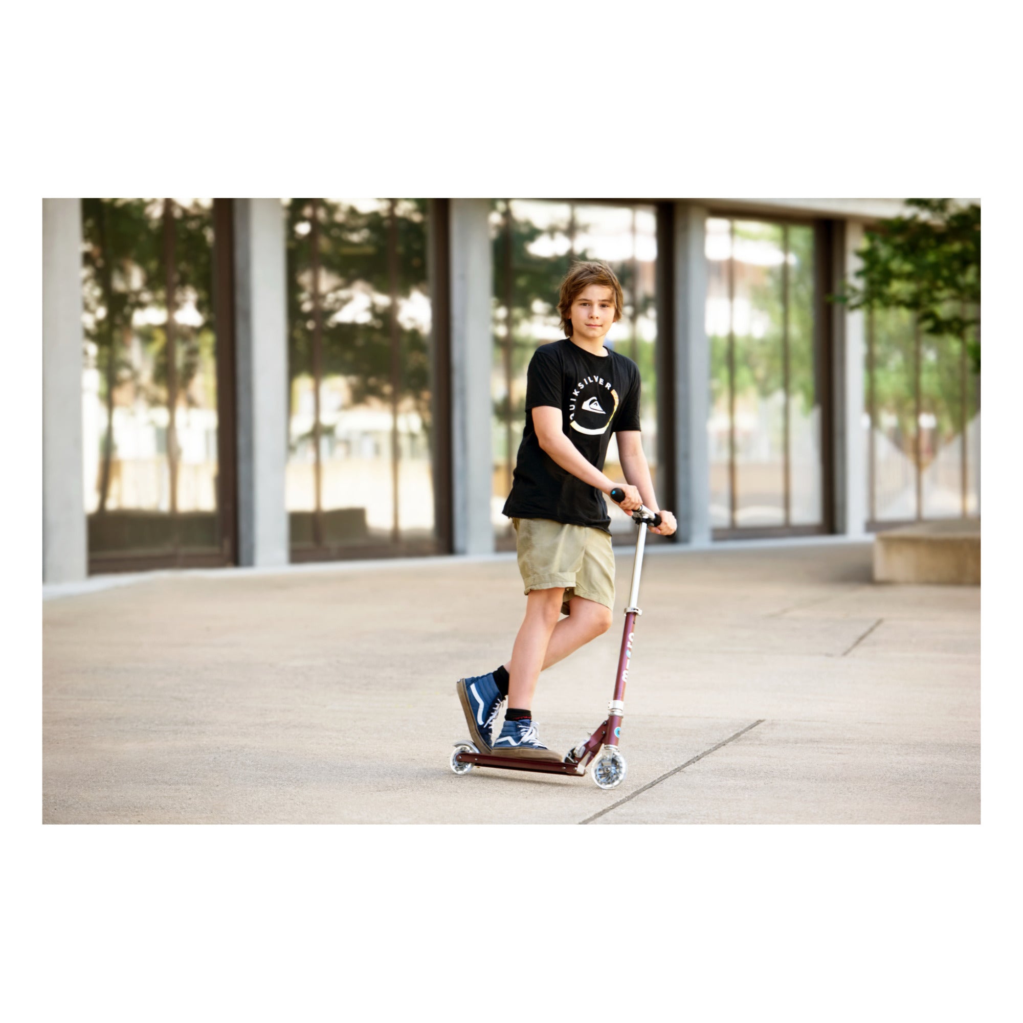 Micro Sprite Scooter With LED Wheels  - Autum Red - Laadlee